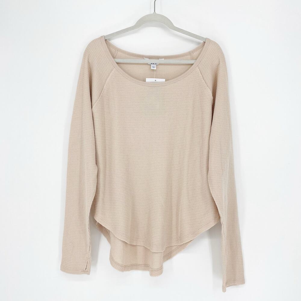 JoyLab Long Sleeve Loose Fit Waffle Knit Top Size XXL